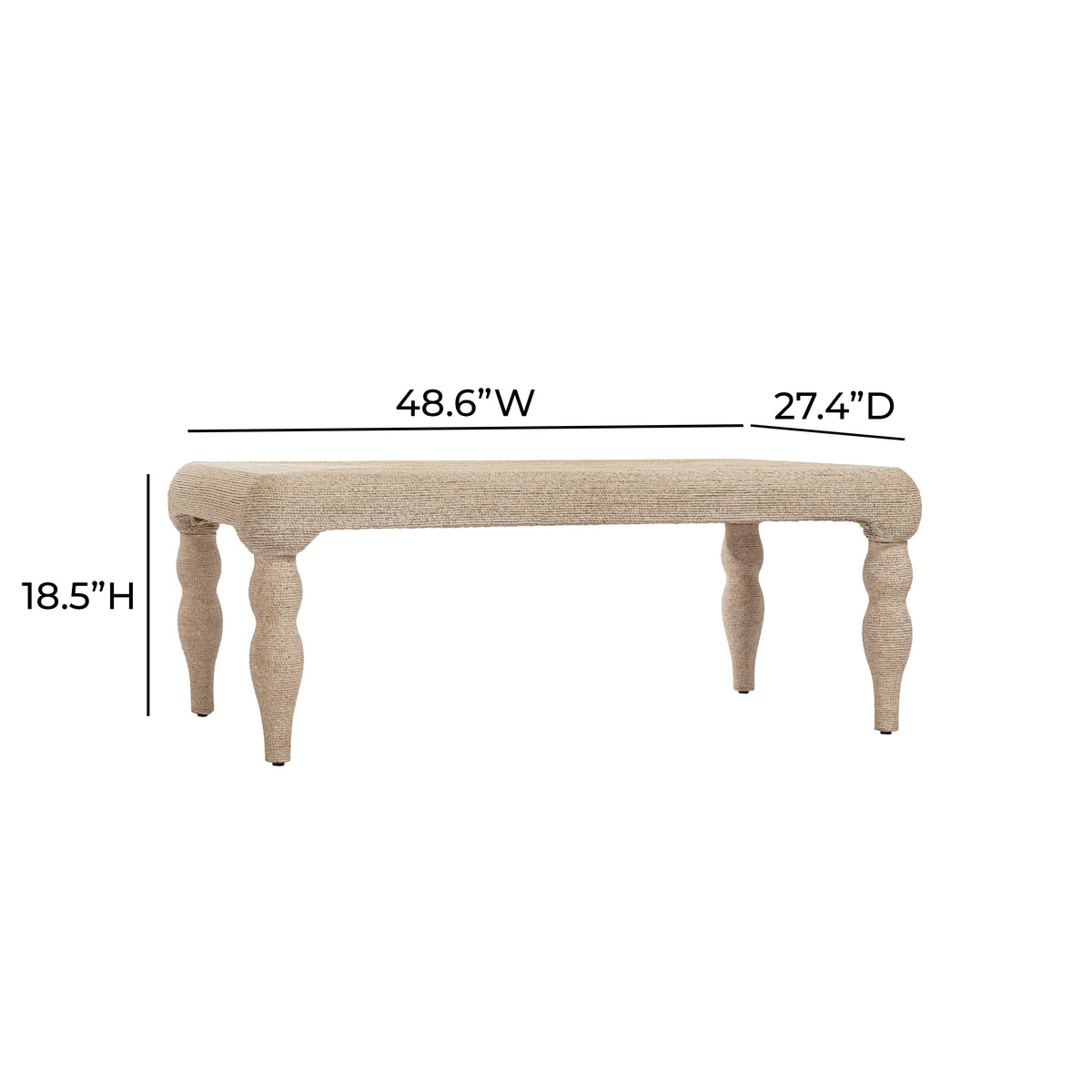 TOV Furniture Vicky Natural Woven Seagrass Rectangular Coffee Table