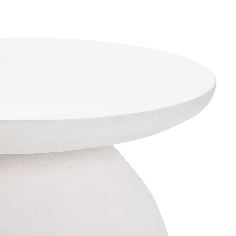 TOV Furniture Aloe White Concrete Side Table