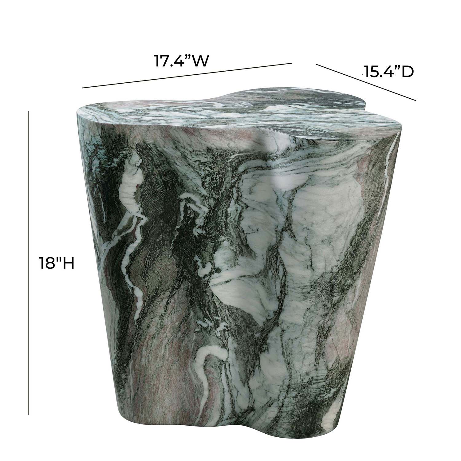 TOV Furniture Slab Faux Short Side Table