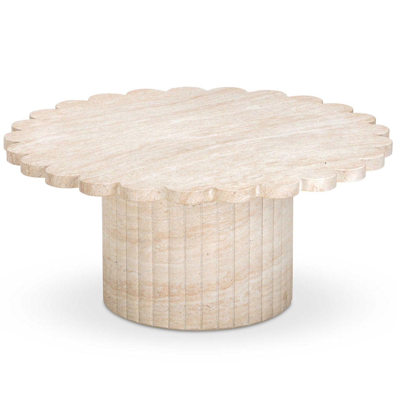 TOV Furniture Blossom Washed Travertine Finish Indoor/Outdoor Coffee Table