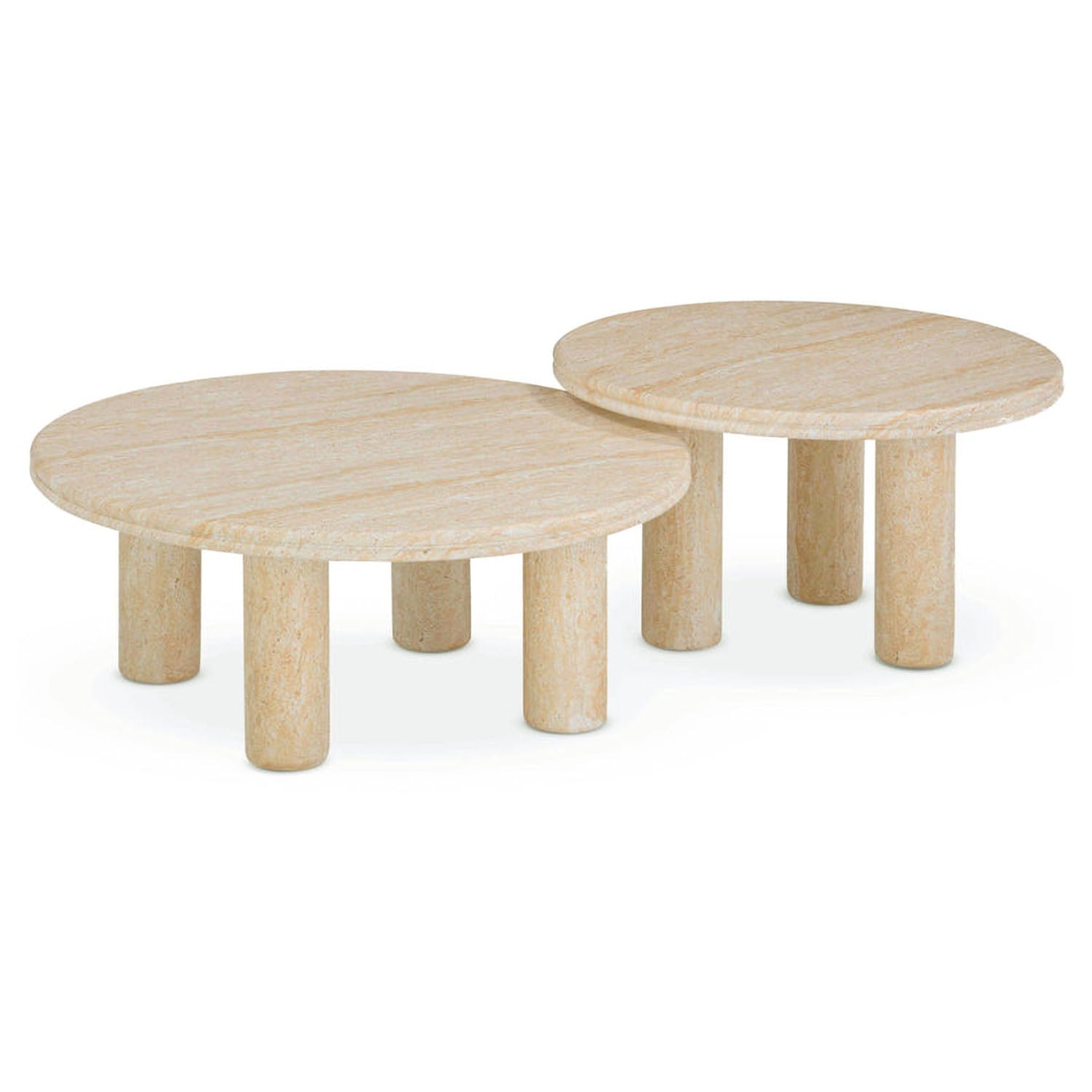 TOV Furniture Amora Faux Travertine Indoor/Outdoor Nesting Accent Table