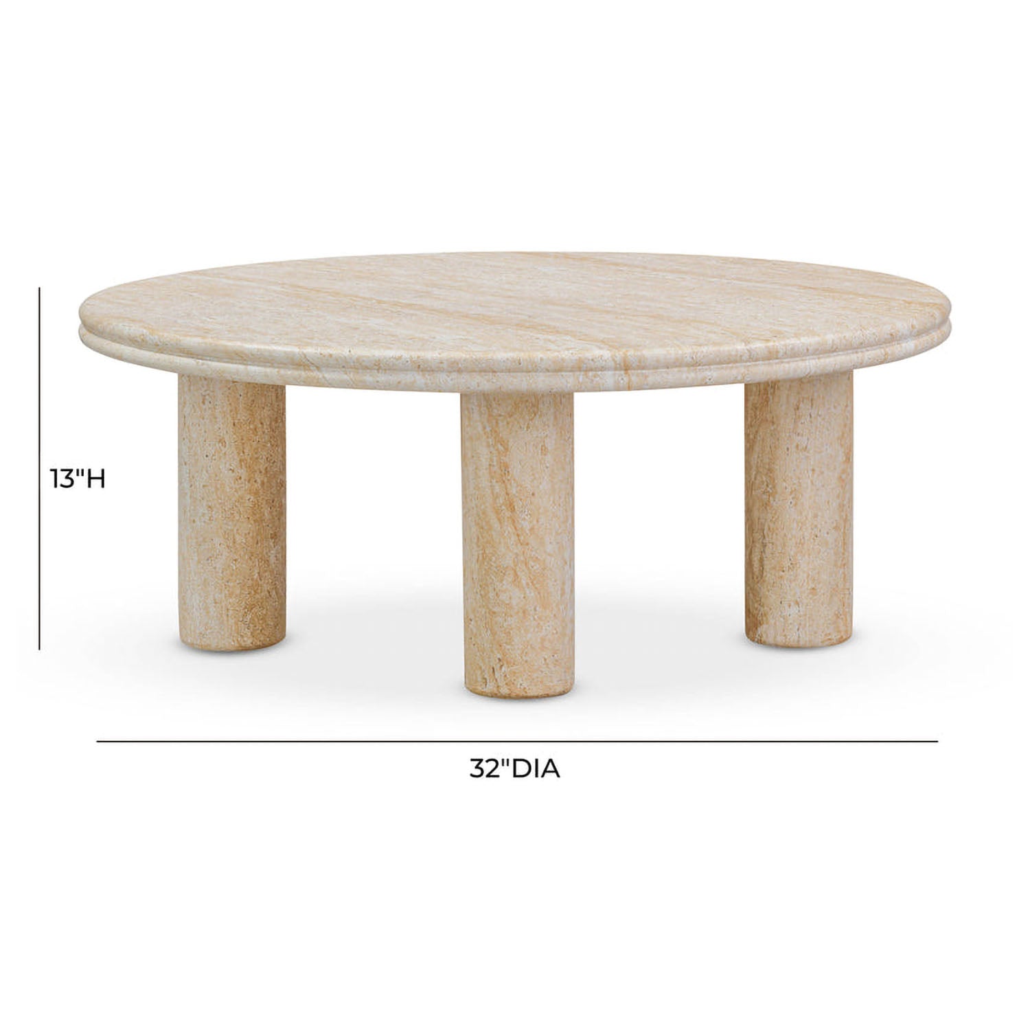TOV Furniture Amora Faux Travertine Indoor/Outdoor Nesting Accent Table