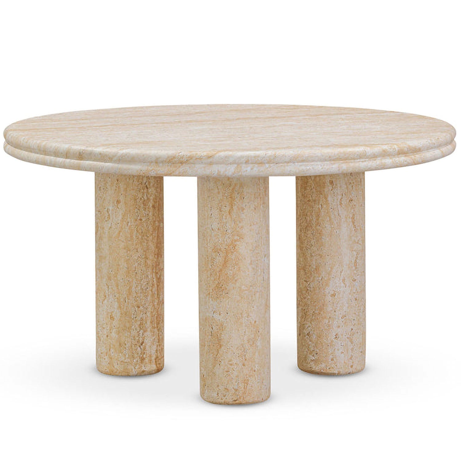 TOV Furniture Amora Faux Travertine Indoor/Outdoor Round Accent Table