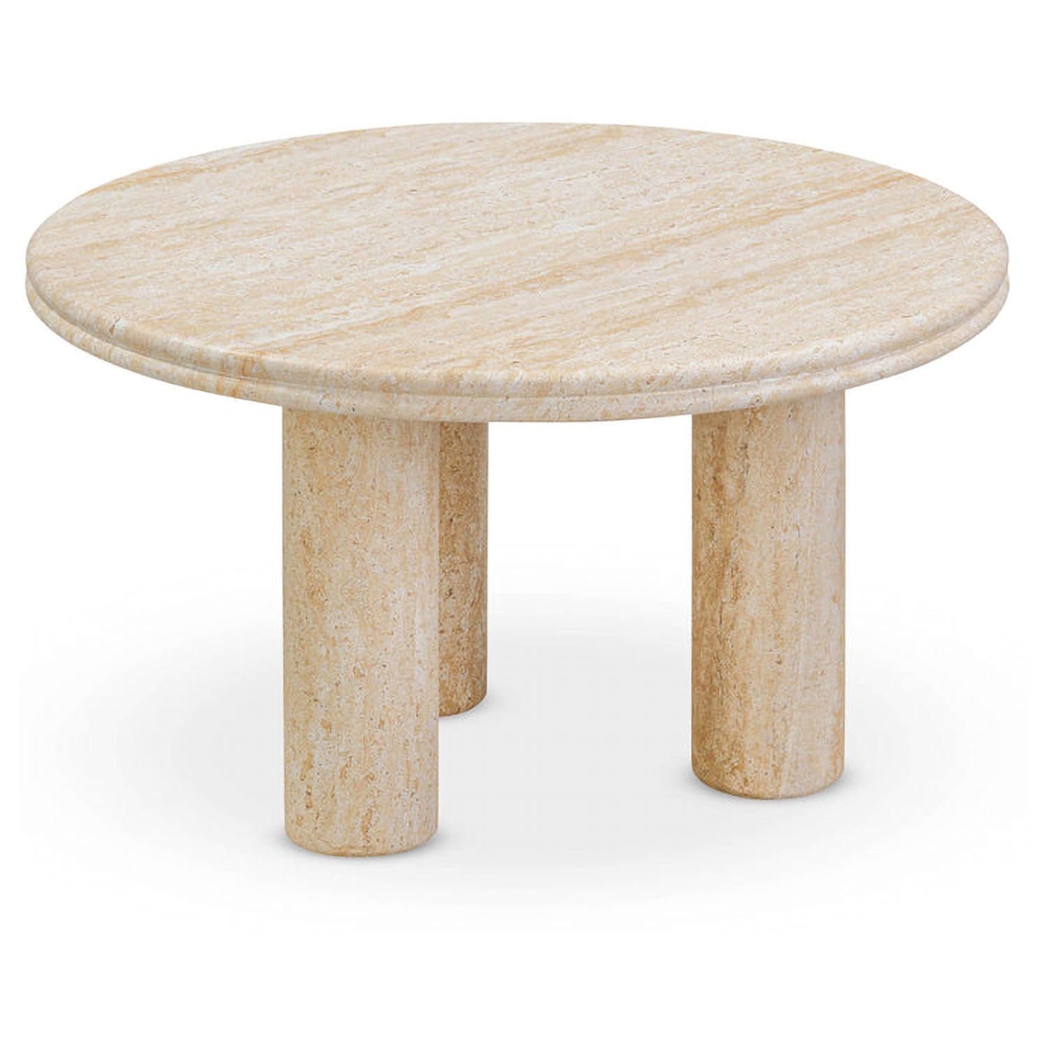 TOV Furniture Amora Faux Travertine Indoor/Outdoor Round Accent Table