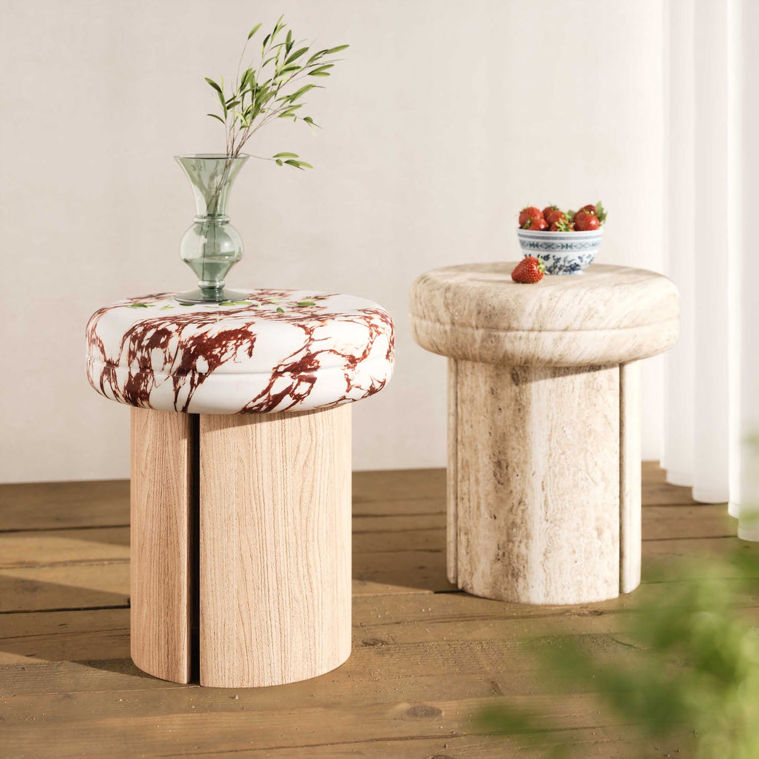 TOV Furniture Sheila Textured Concrete Side Table