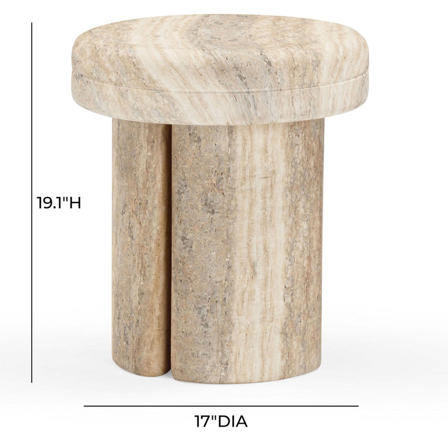 TOV Furniture Sheila Textured Concrete Side Table