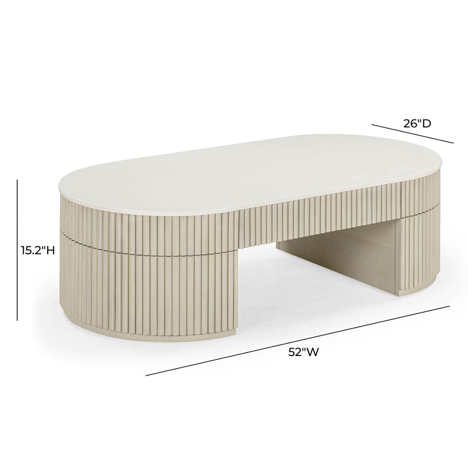 TOV Furniture Bella Cream Large Storage Coffee Table