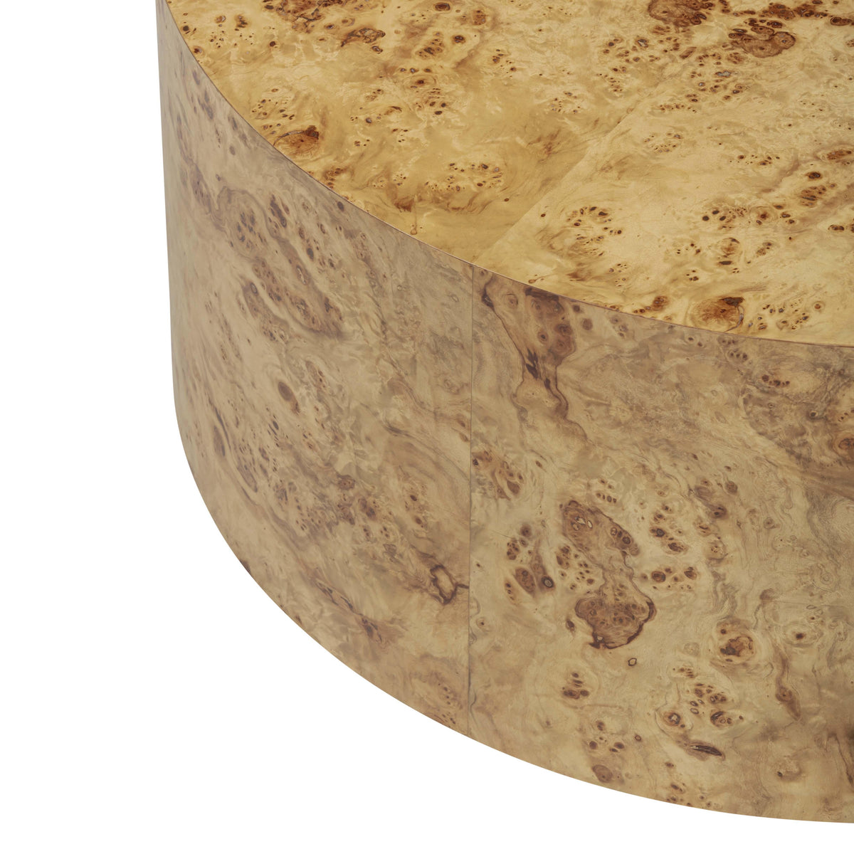 TOV Furniture Fig Natural Burl Drum Round Coffee Table