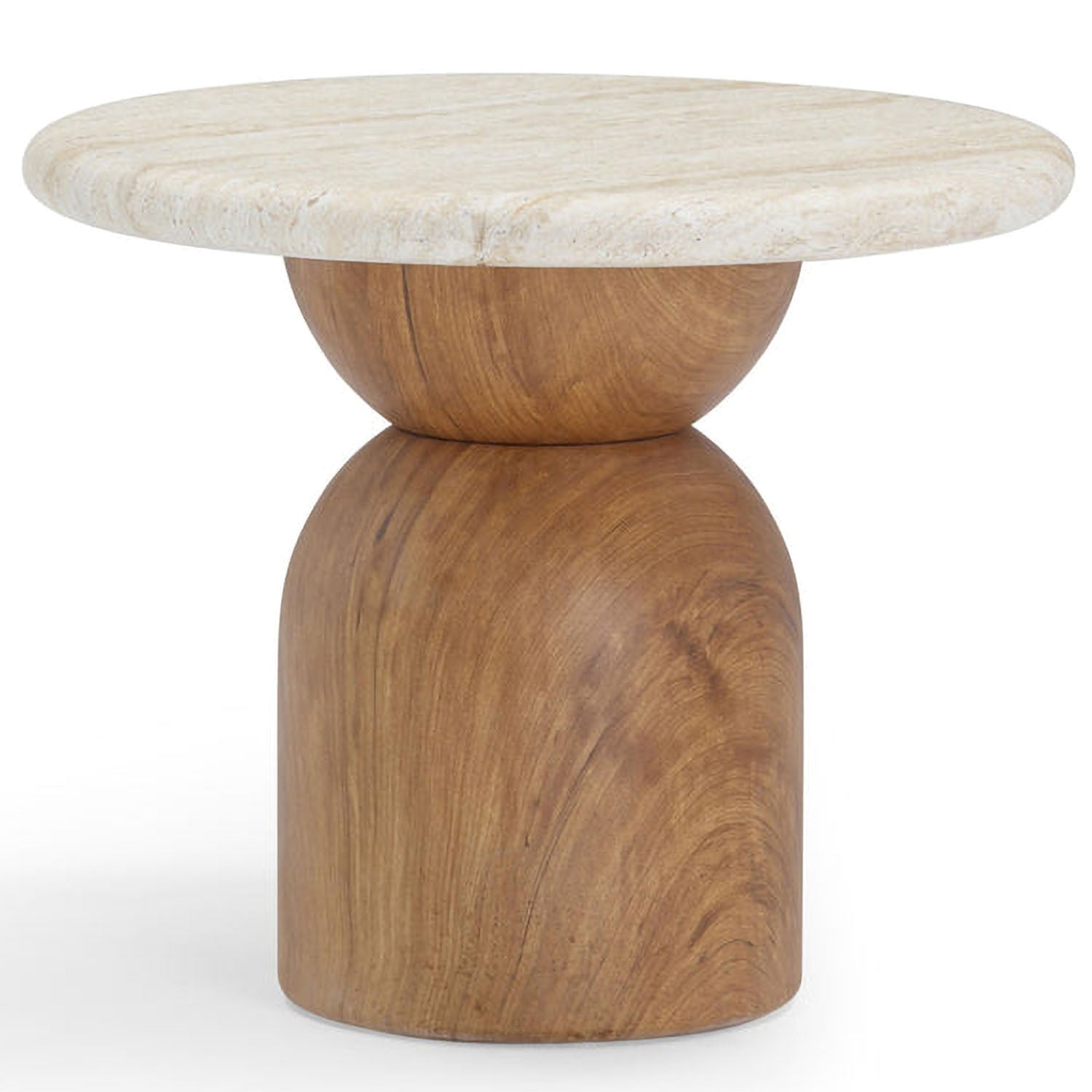TOV Furniture Cynthia Travertine Concrete Indoor/Outdoor Side Table