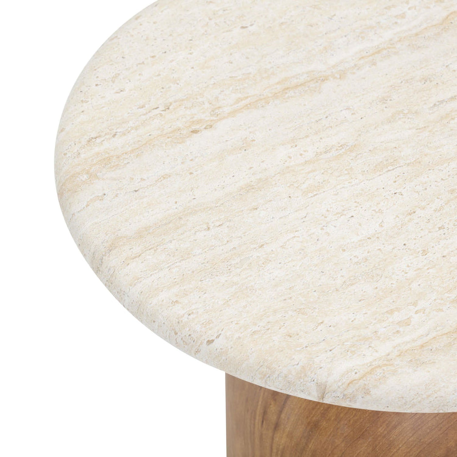 TOV Furniture Cynthia Travertine Concrete Indoor/Outdoor Side Table