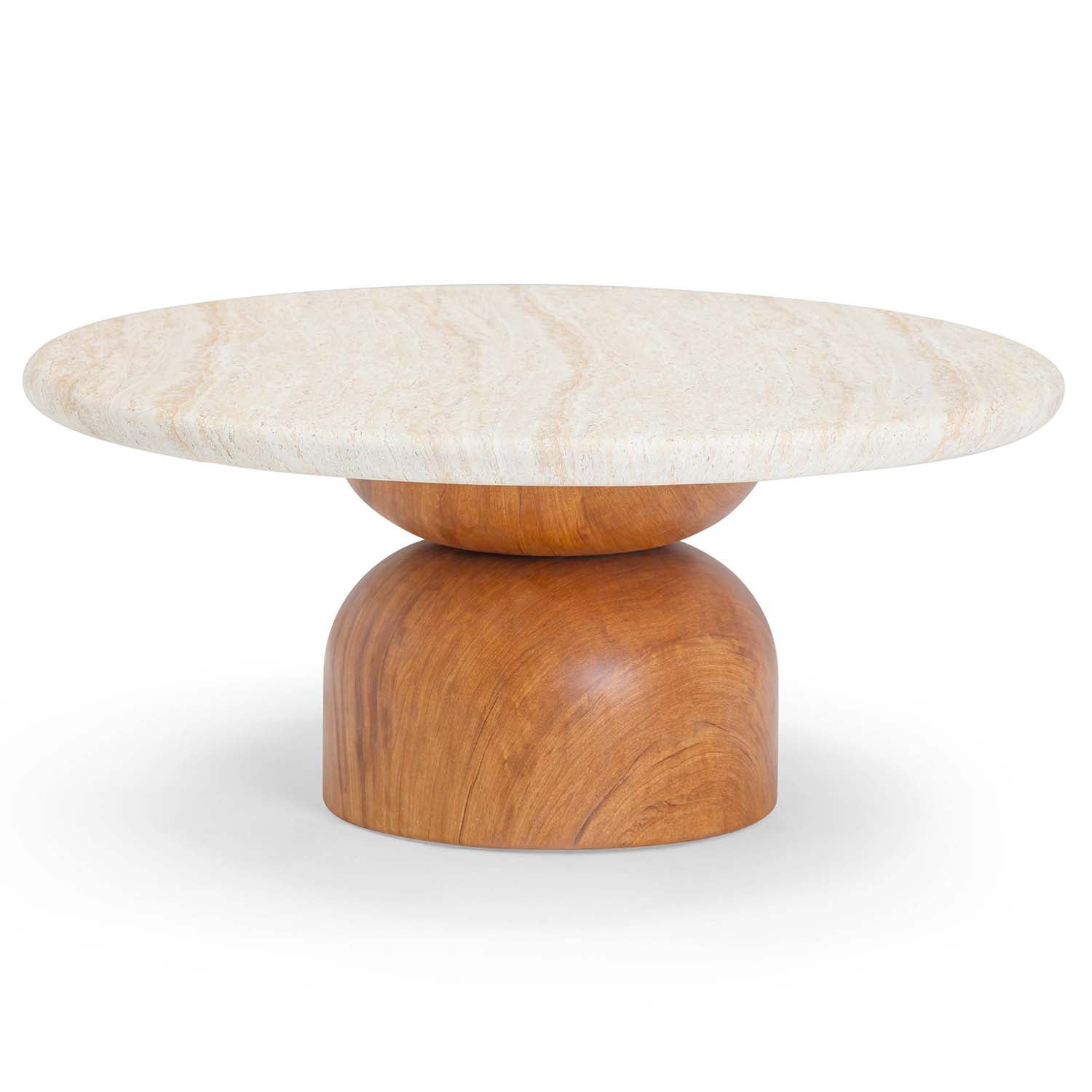 TOV Furniture Cynthia Travertine Concrete Indoor/Outdoor Coffee Table