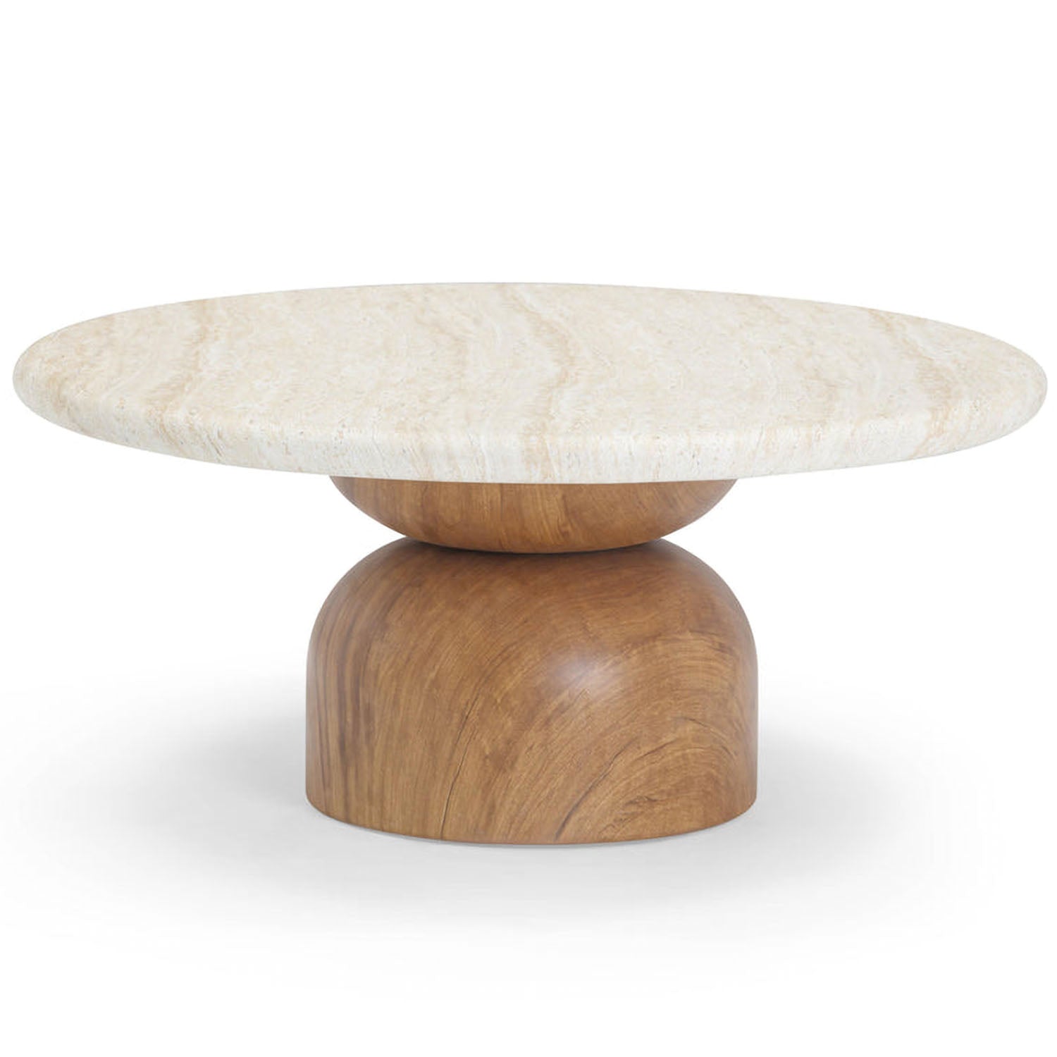TOV Furniture Cynthia Travertine Concrete Indoor/Outdoor Coffee Table