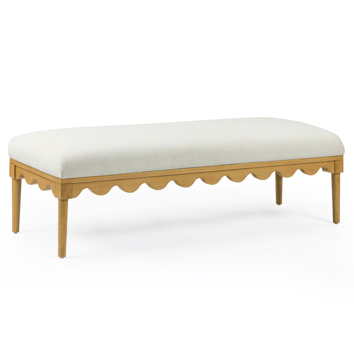 TOV Furniture Oodle Cream Performance Vegan Mohair Bench