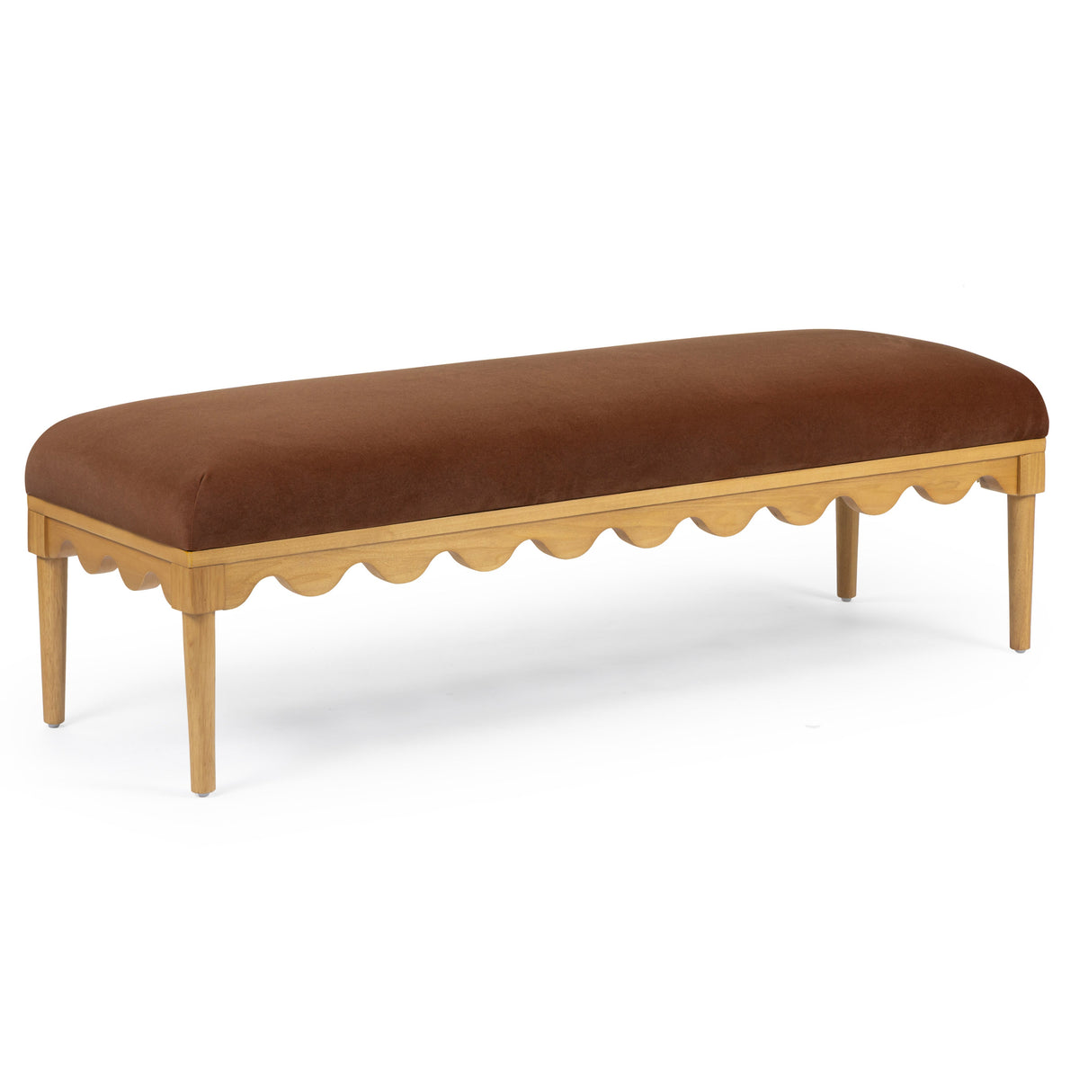 TOV Furniture Oodle Bronze Performance Vegan Mohair Bench