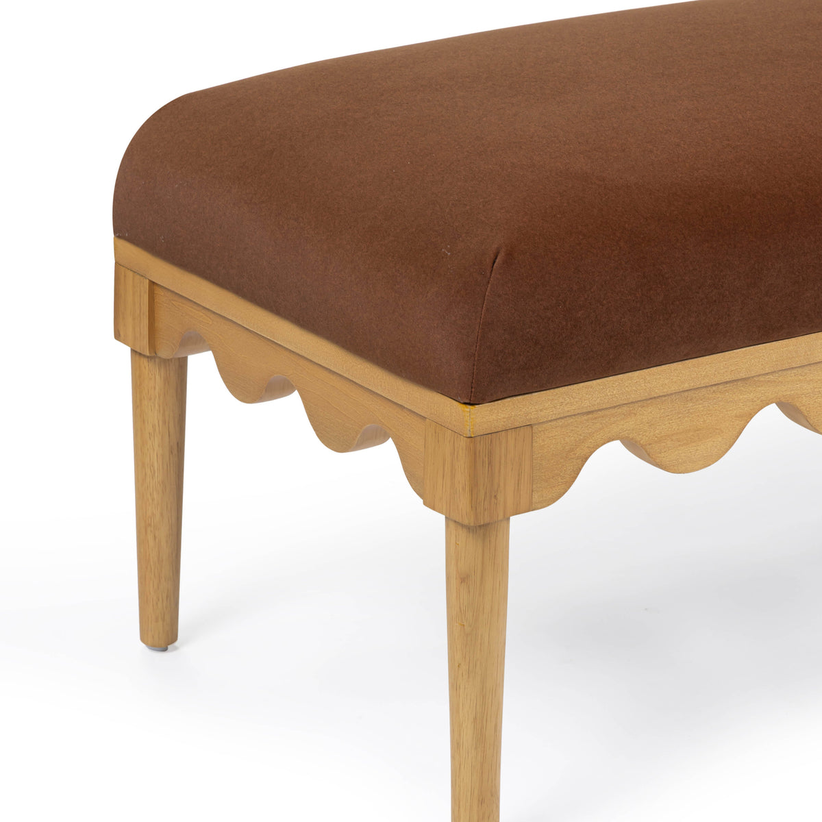 TOV Furniture Oodle Bronze Performance Vegan Mohair Bench