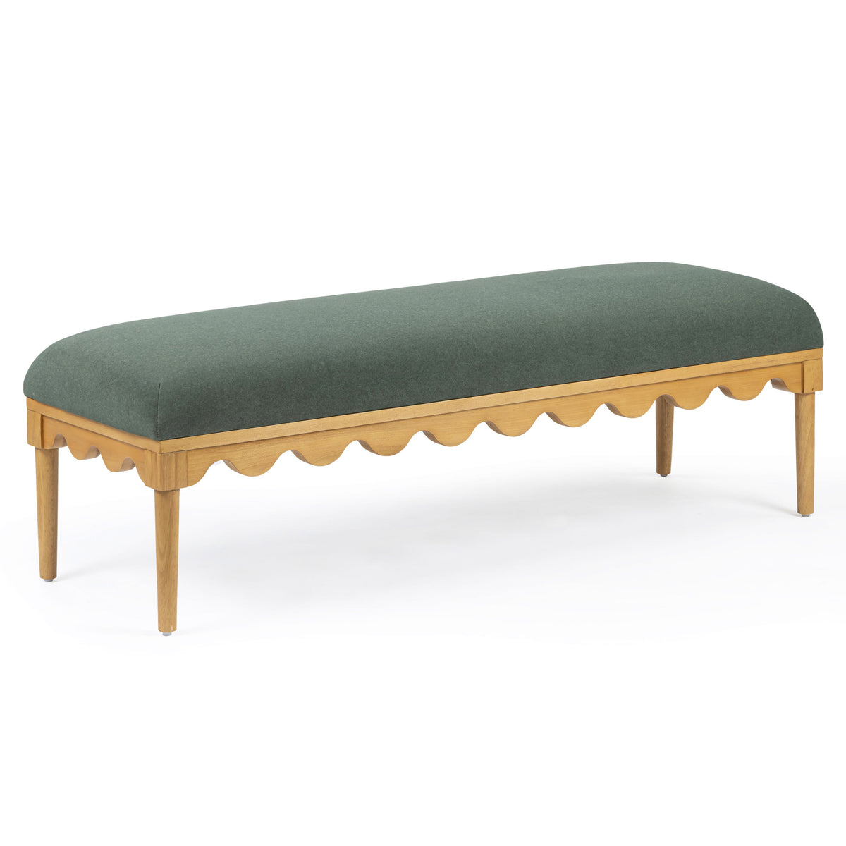 TOV Furniture Oodle Green Performance Vegan Mohair Bench