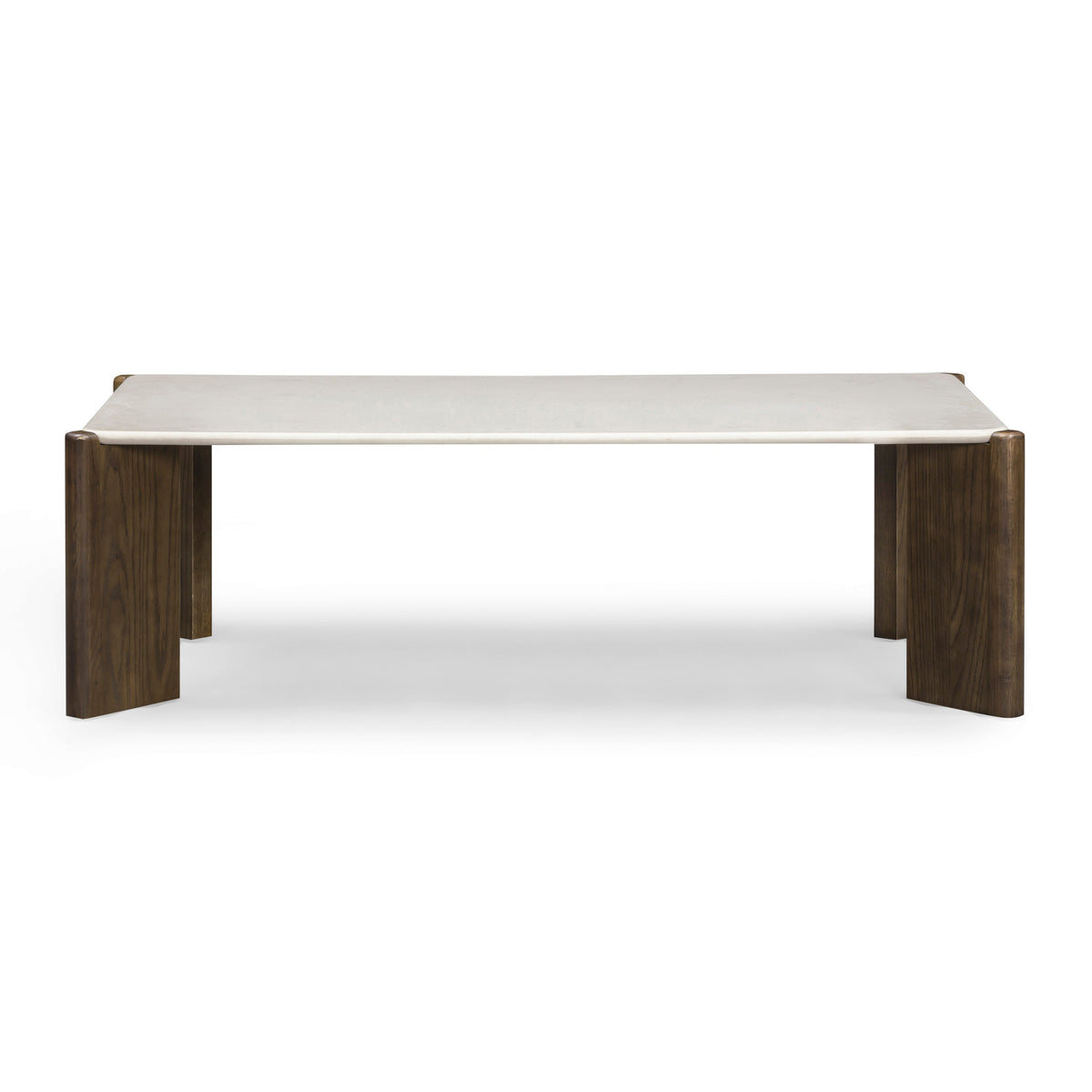 TOV Furniture Restis 52" Cream Quartz Rectangular Coffee Table in cream quartz and oak, primary product view