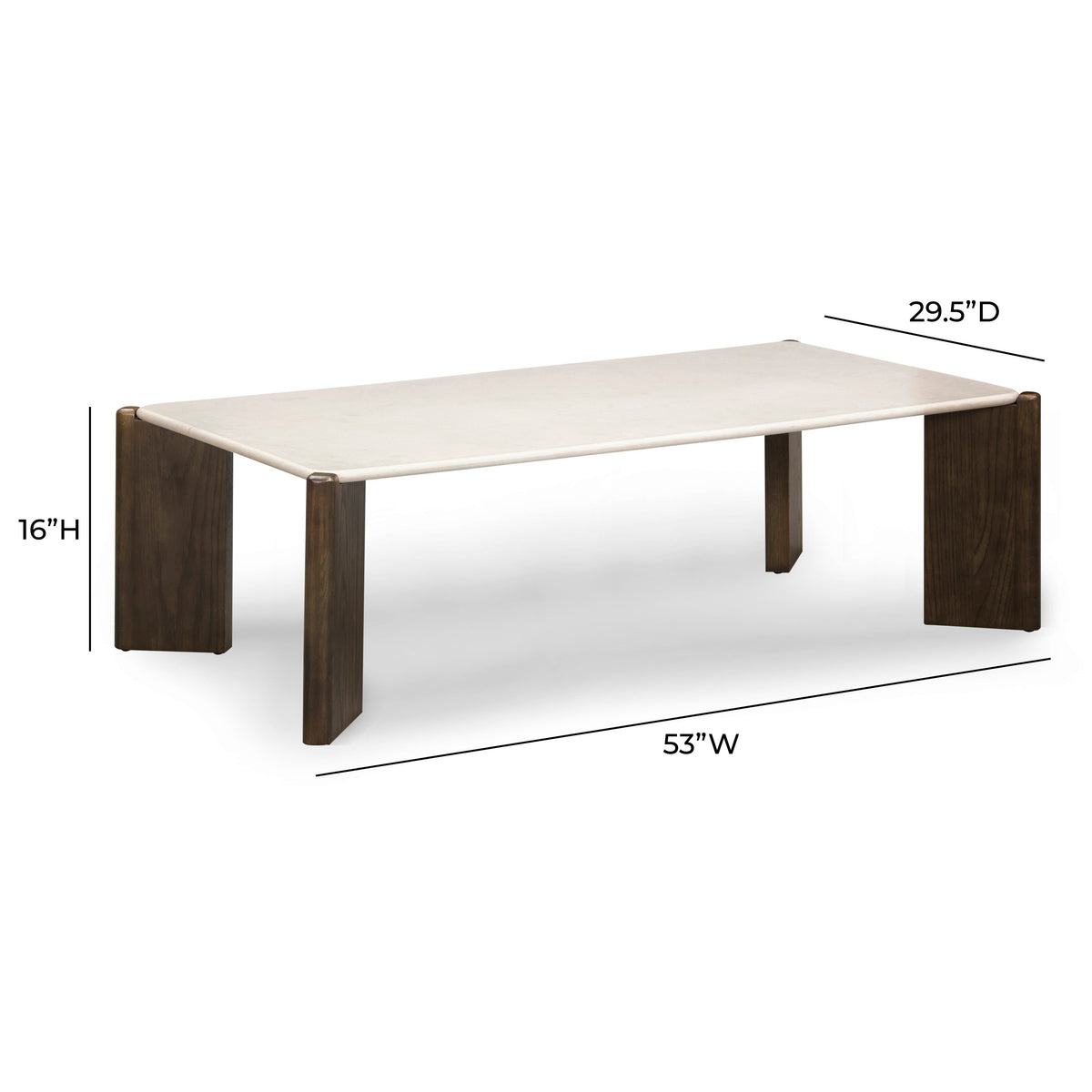 TOV Furniture Restis Cream Quartz 52in Rectangular Coffee Table