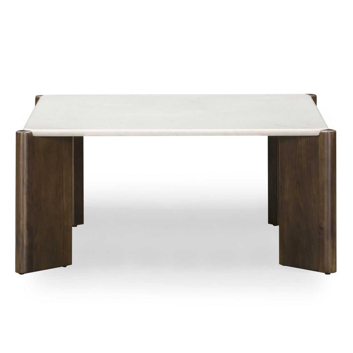 TOV Furniture Restis 33.5" Cream Quartz Square Coffee Table in cream quartz and oak, primary product view