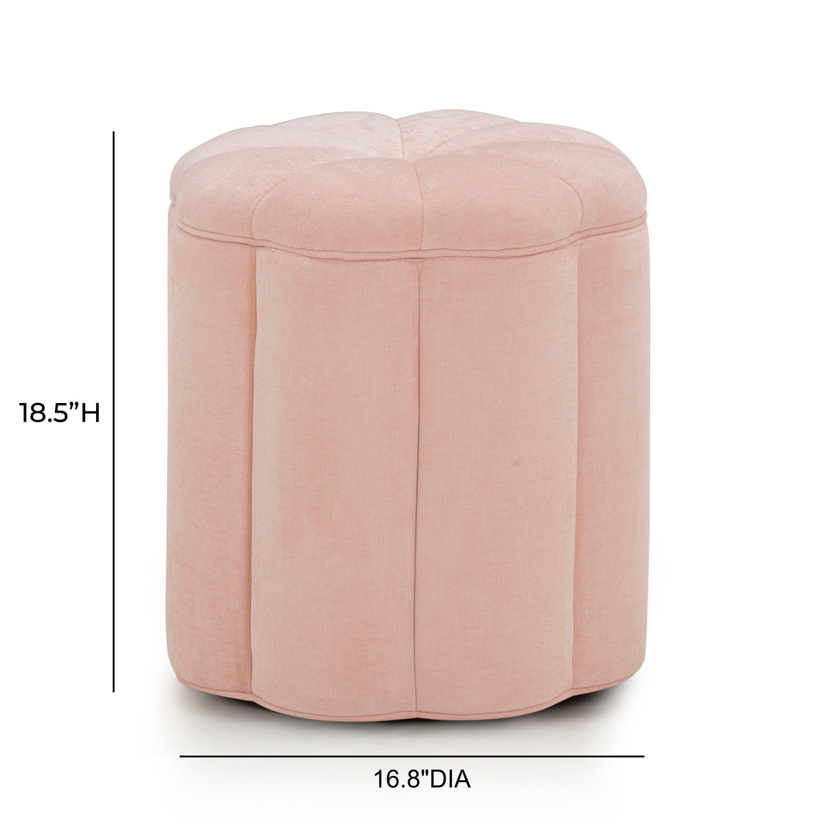 TOV Furniture Fleur Pink Textured Performance Velvet Storage Ottoman