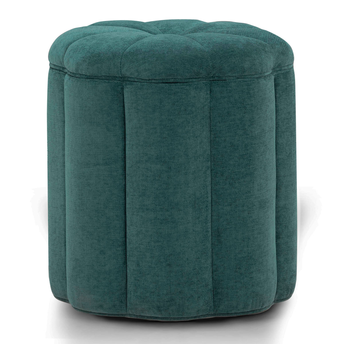 TOV Furniture Fleur Peacock Textured Performance Velvet Storage Ottoman in peacock performance velvet, primary product view