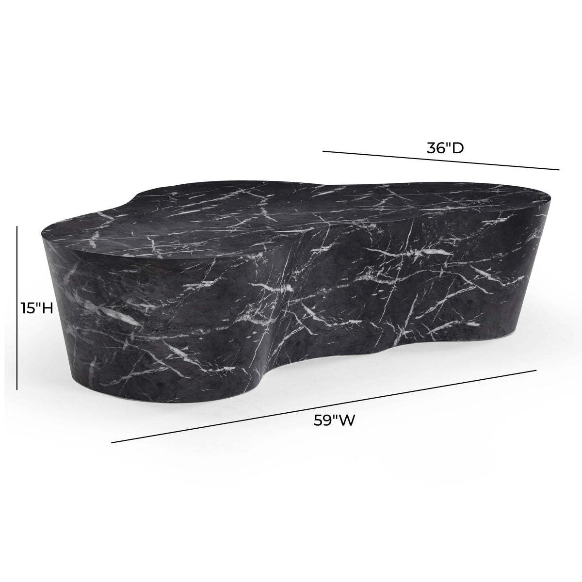 TOV Furniture Slab 59" Concrete Indoor/Outdoor Coffee Table