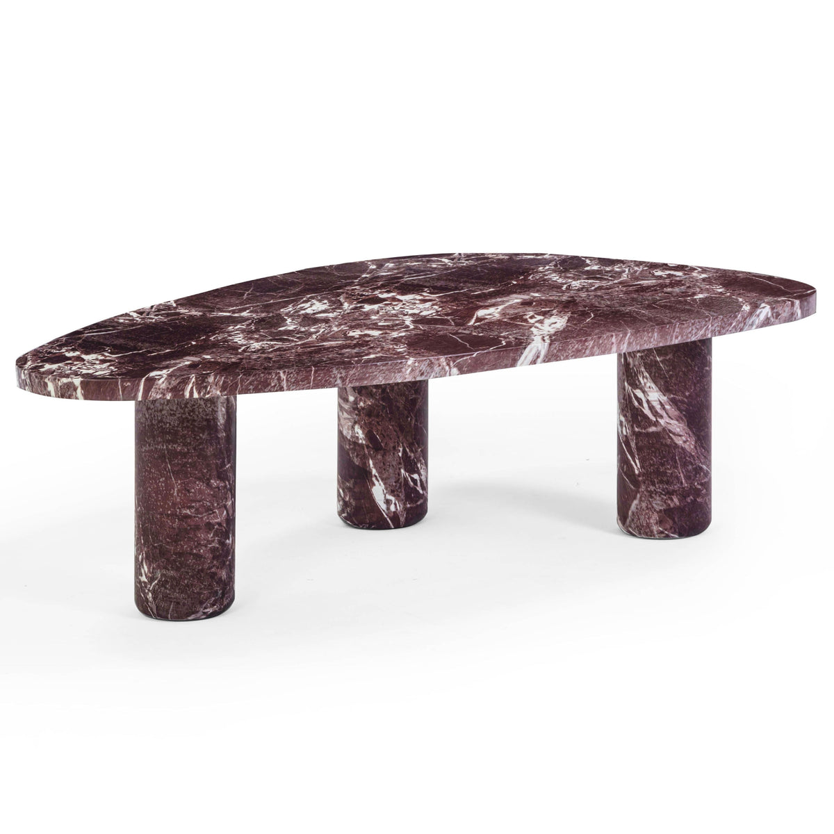 TOV Furniture Libby Faux Red Levanto Marble Indoor/Outdoor Coffee Table in red Levanto faux marble, primary product view