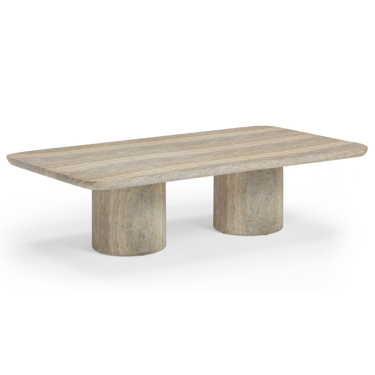 TOV Furniture Tyche Faux Travertine Concrete Rectangular Indoor/Outdoor Coffee Table