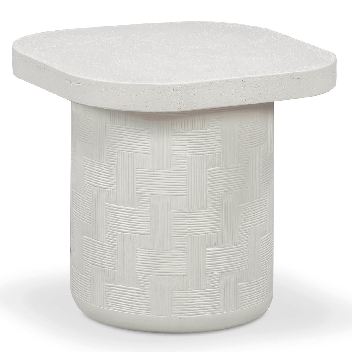 TOV Furniture Suraya Indoor/Outdoor Concrete Side Table in ivory concrete, primary product view