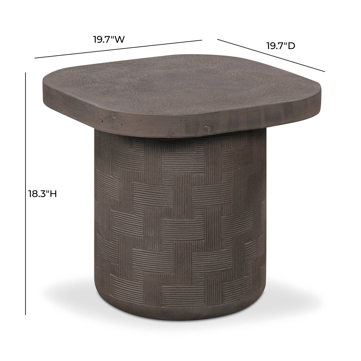 TOV Furniture Suraya Dark Umber Concrete Indoor/Outdoor Side Table