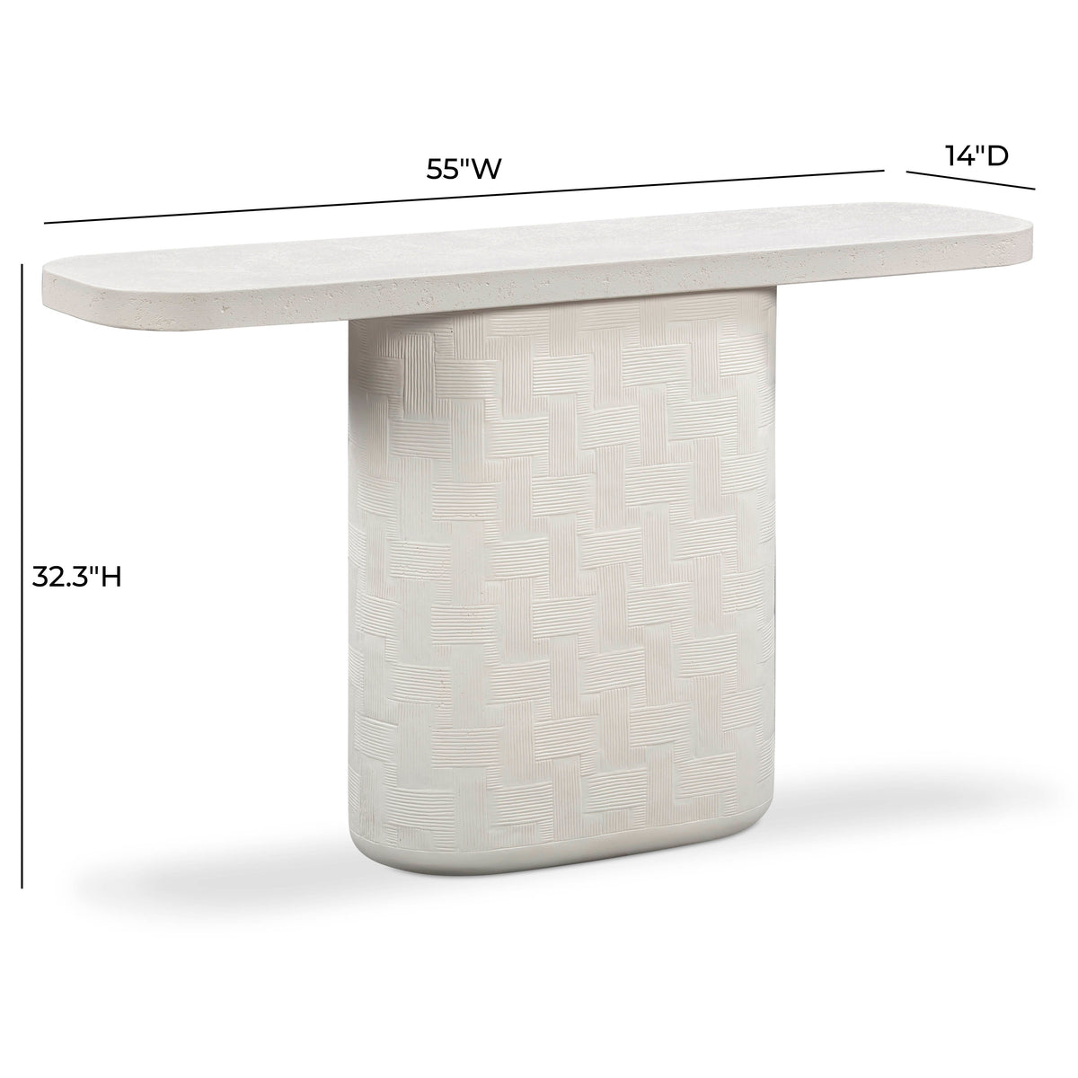 TOV Furniture Suraya Ivory Concrete Indoor/Outdoor Console Table