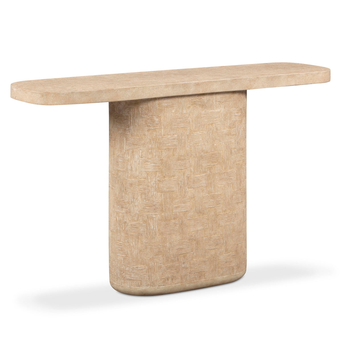 TOV Furniture Suraya Faux Travertine Concrete Indoor/Outdoor Console Table
