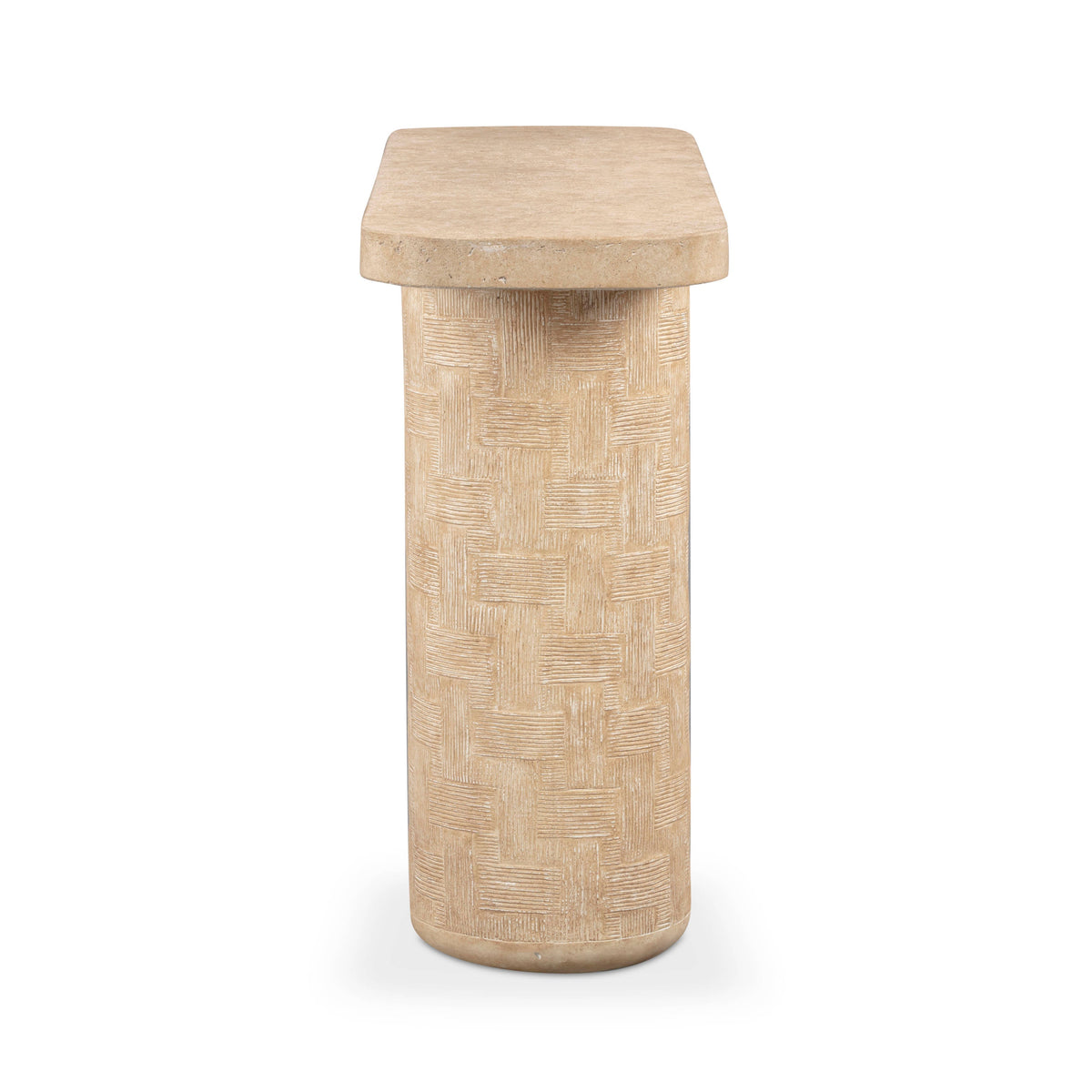 TOV Furniture Suraya Faux Travertine Concrete Indoor/Outdoor Console Table