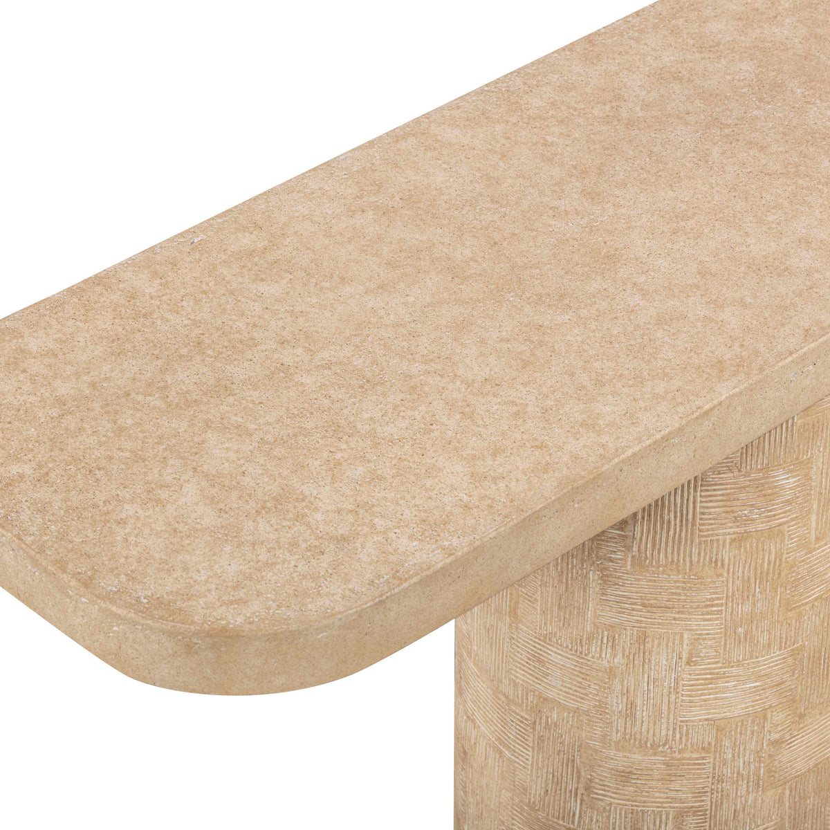 TOV Furniture Suraya Faux Travertine Concrete Indoor/Outdoor Console Table