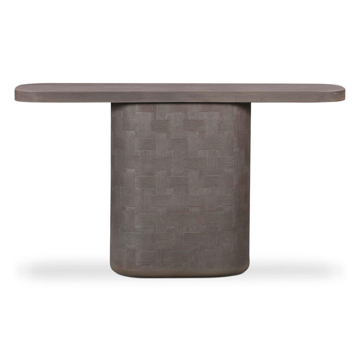 TOV Furniture Suraya 55 inch Indoor Outdoor Concrete Console Table in dark umber concrete, primary product view