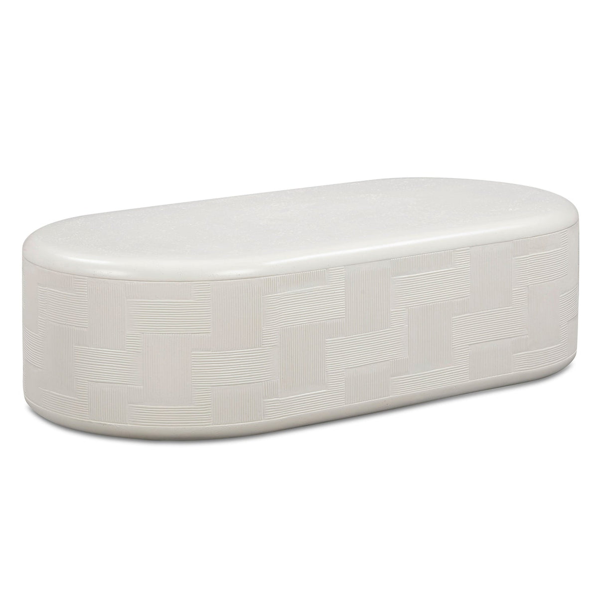 TOV Furniture Suraya Ivory Concrete Rounded Indoor/Outdoor Coffee Table