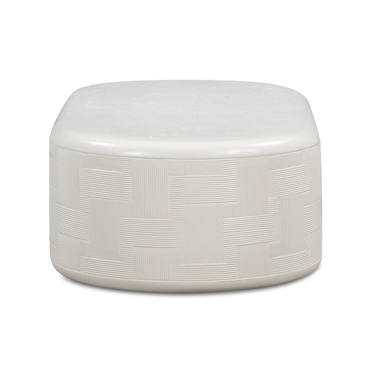 TOV Furniture Suraya Ivory Concrete Rounded Indoor/Outdoor Coffee Table