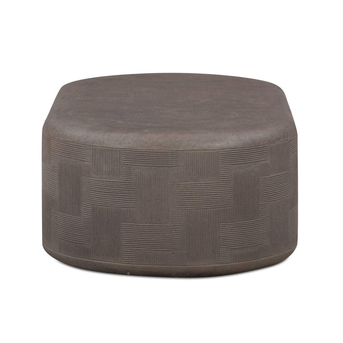 TOV Furniture Suraya Dark Umber Concrete Rounded Indoor/Outdoor Coffee Table