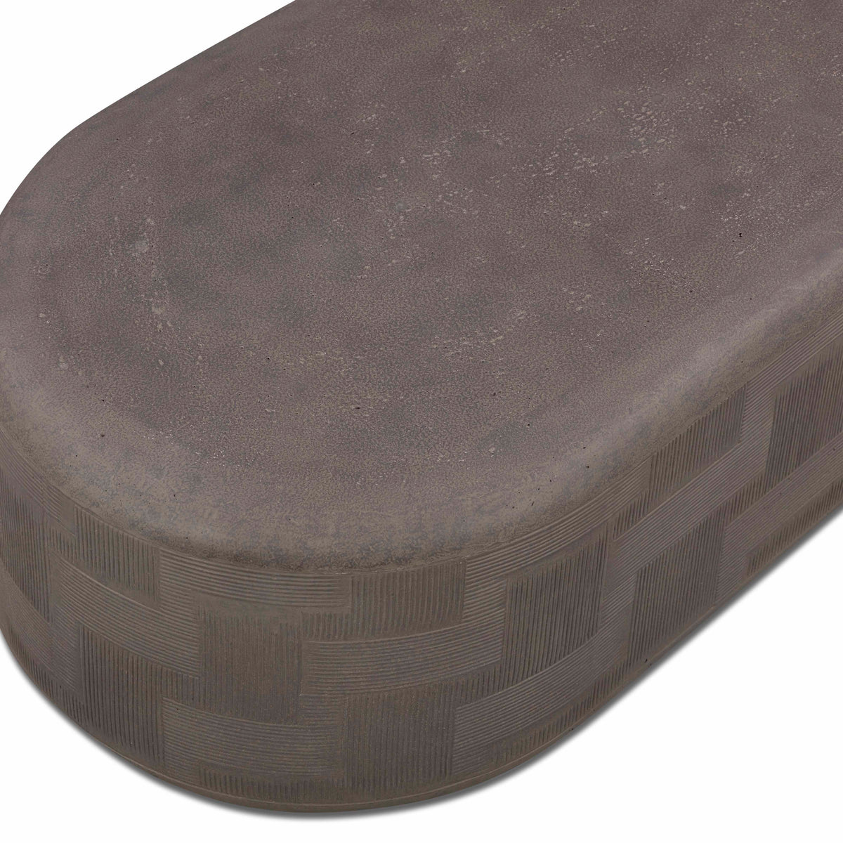 TOV Furniture Suraya Dark Umber Concrete Rounded Indoor/Outdoor Coffee Table