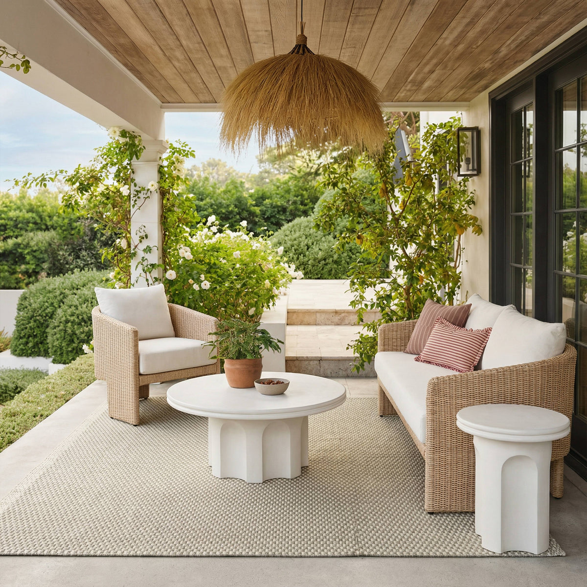 TOV Furniture Cassandra Ivory Concrete Indoor/Outdoor Side Table