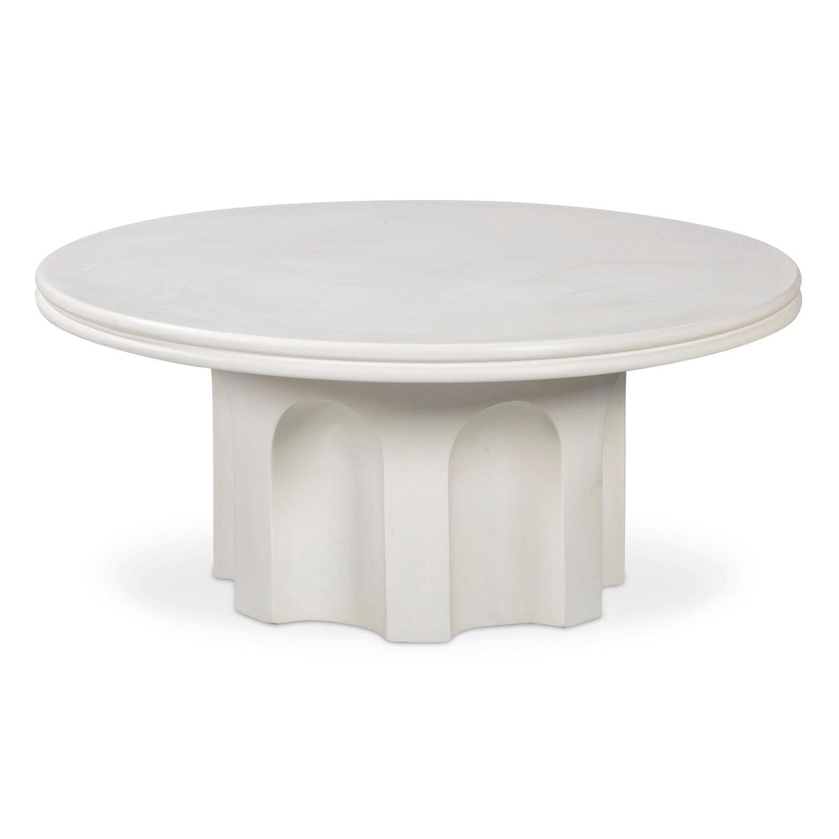 TOV Furniture Cassandra 38in Ivory Concrete Round Indoor/Outdoor Coffee Table