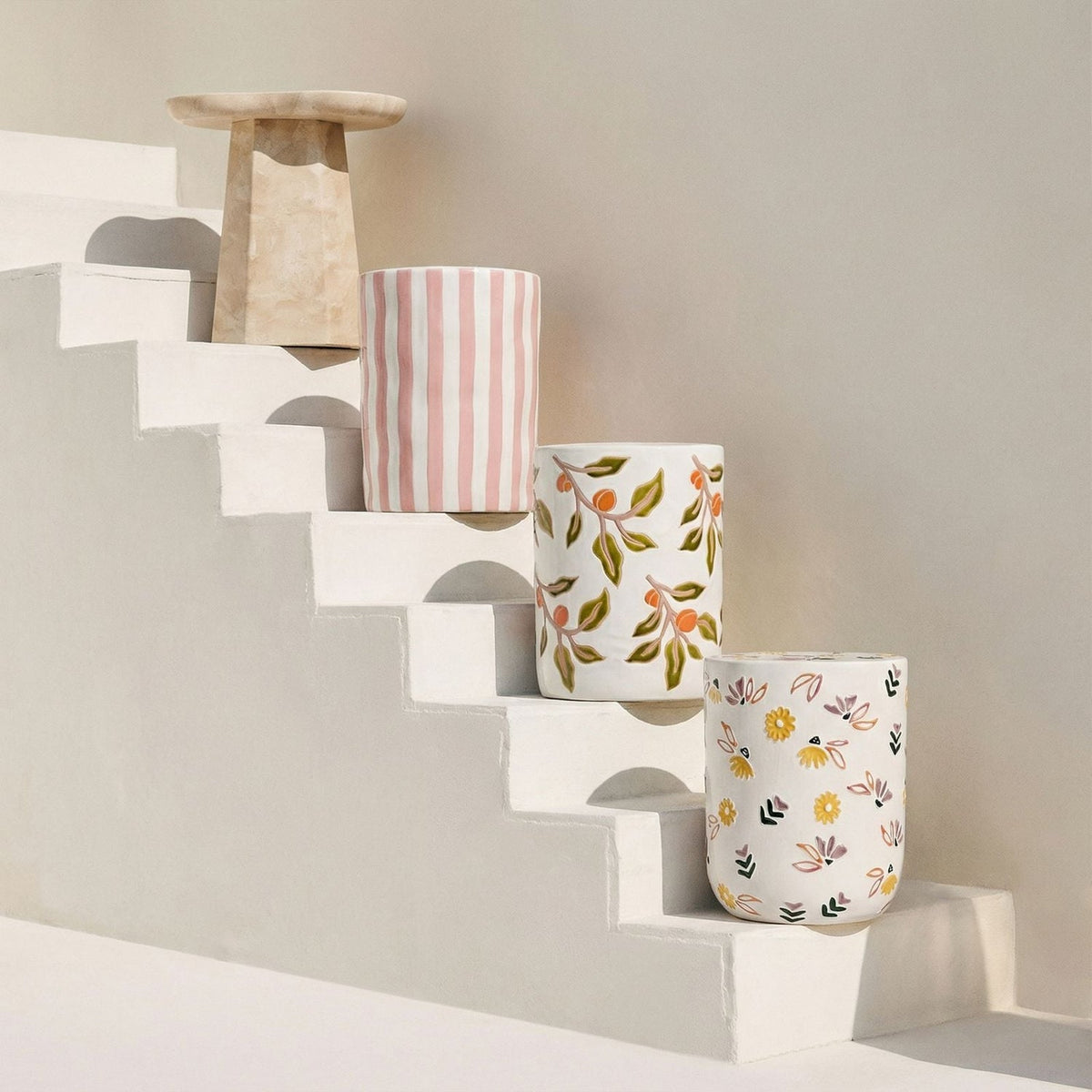 TOV Furniture Ceramic Hand-Painted Floral Indoor/Outdoor Table