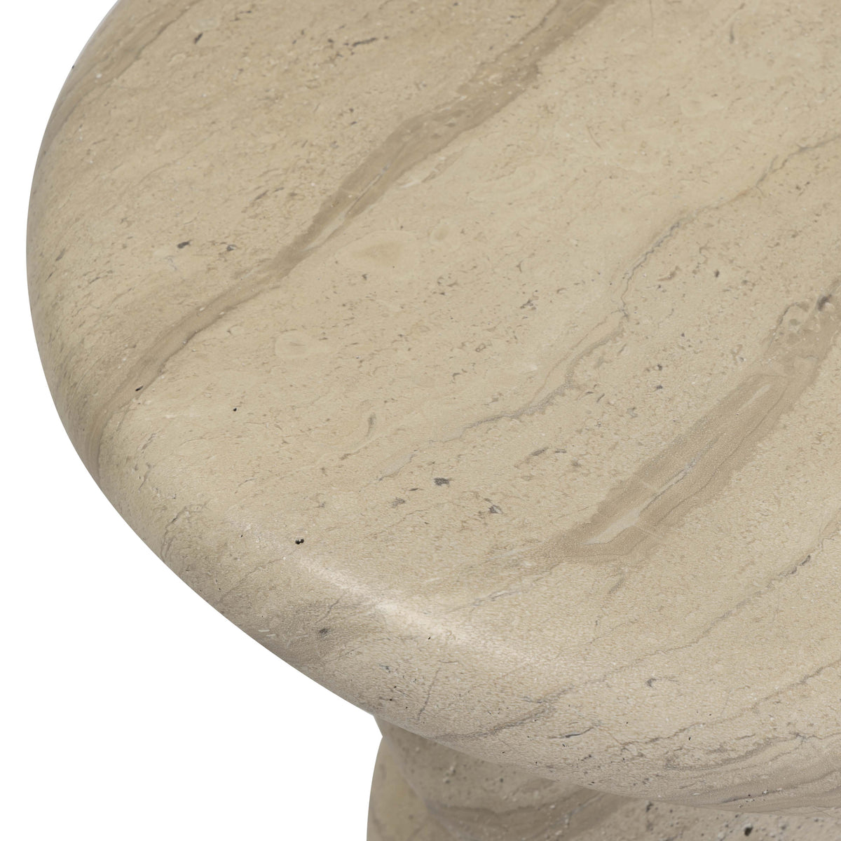 TOV Furniture Hyre Faux Travertine Concrete Indoor/Outdoor Side Table