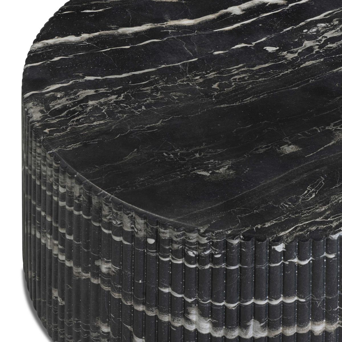 TOV Furniture Hades Black Faux Marble Concrete Indoor/Outdoor Coffee Table