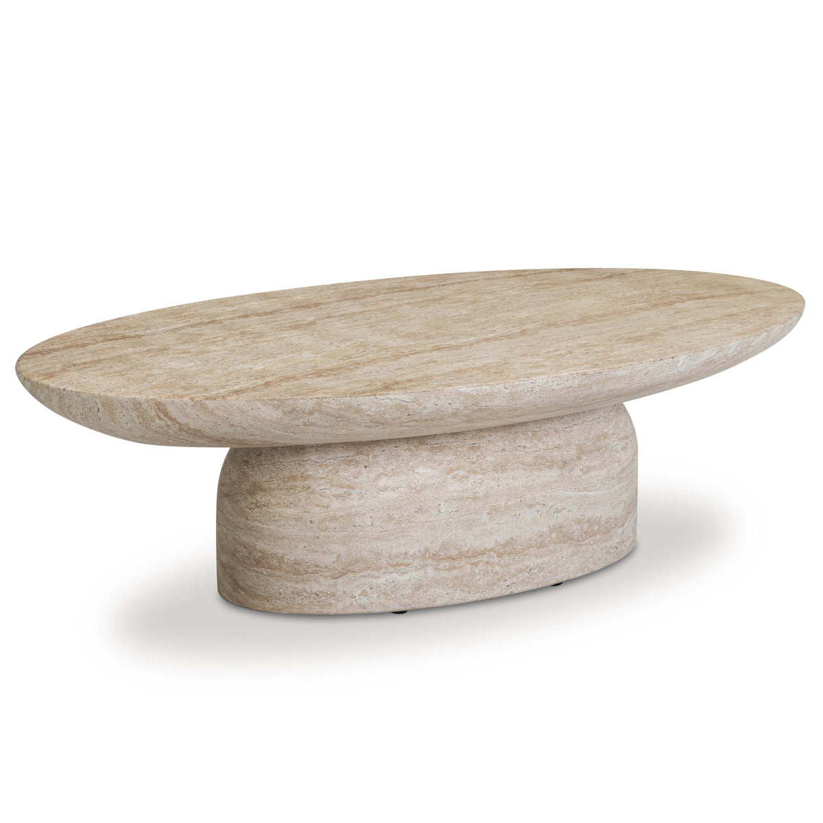 TOV Furniture Sonia Faux Travertine Concrete Indoor/Outdoor Coffee Table