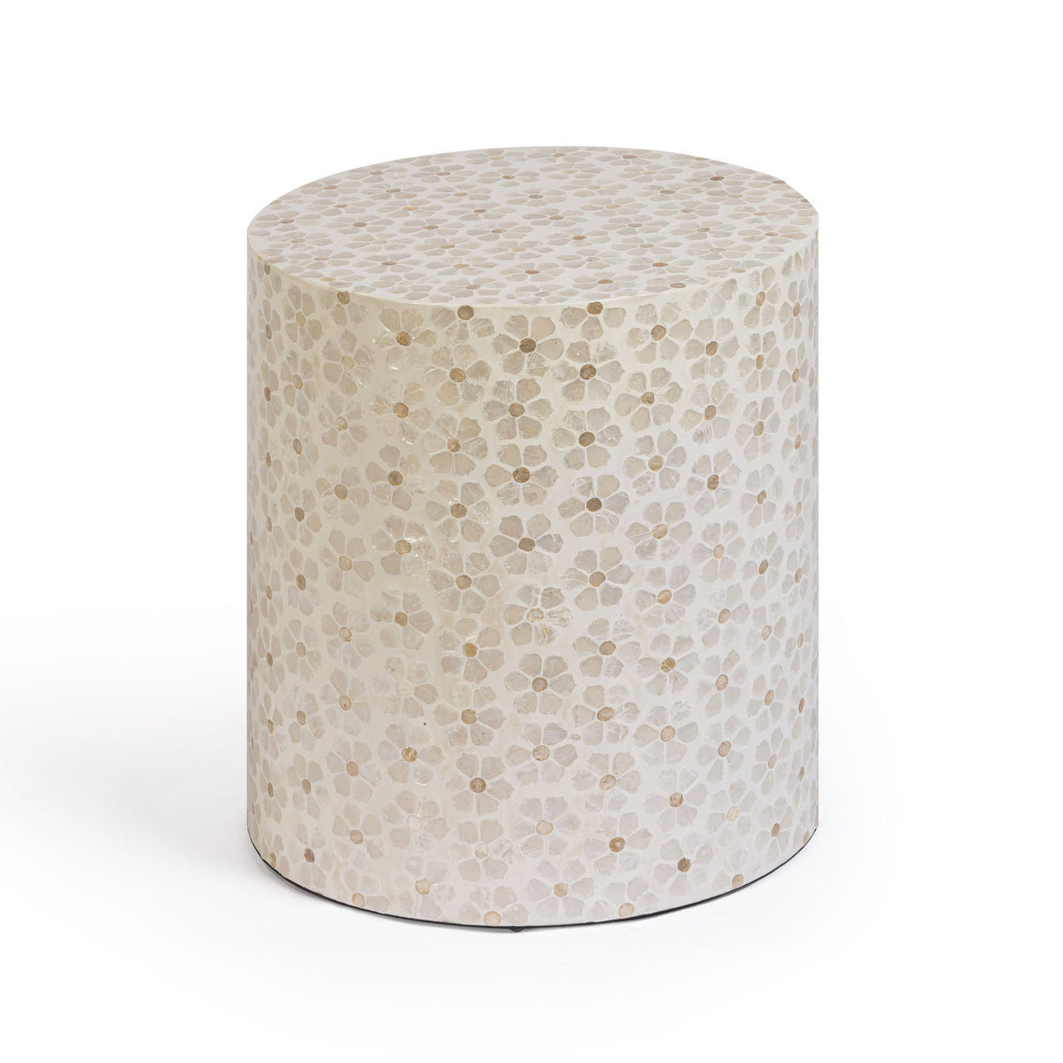 TOV Furniture Lorna Cream Capiz Shell Accent Stool