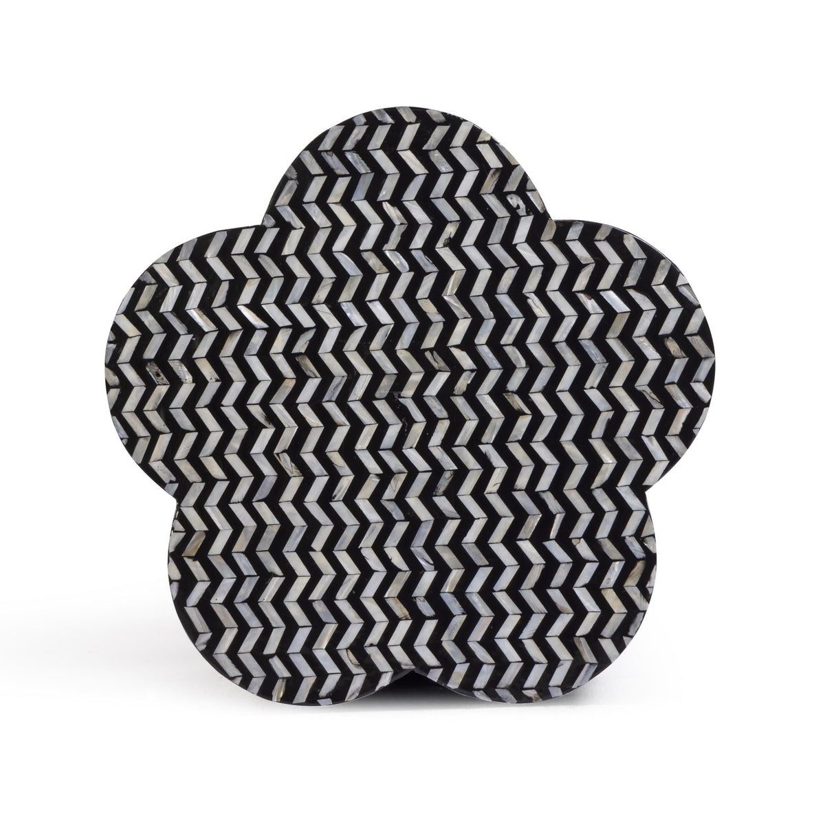 TOV Furniture Truffle Black Mother of Pearl Shell Side Table