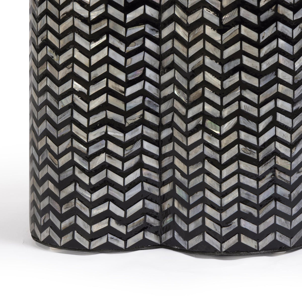 TOV Furniture Truffle Black Mother of Pearl Shell Side Table