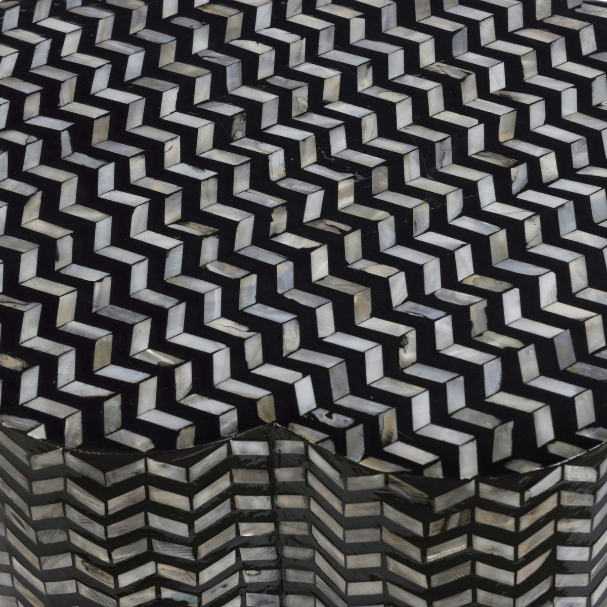 TOV Furniture Truffle Black Mother of Pearl Shell Side Table