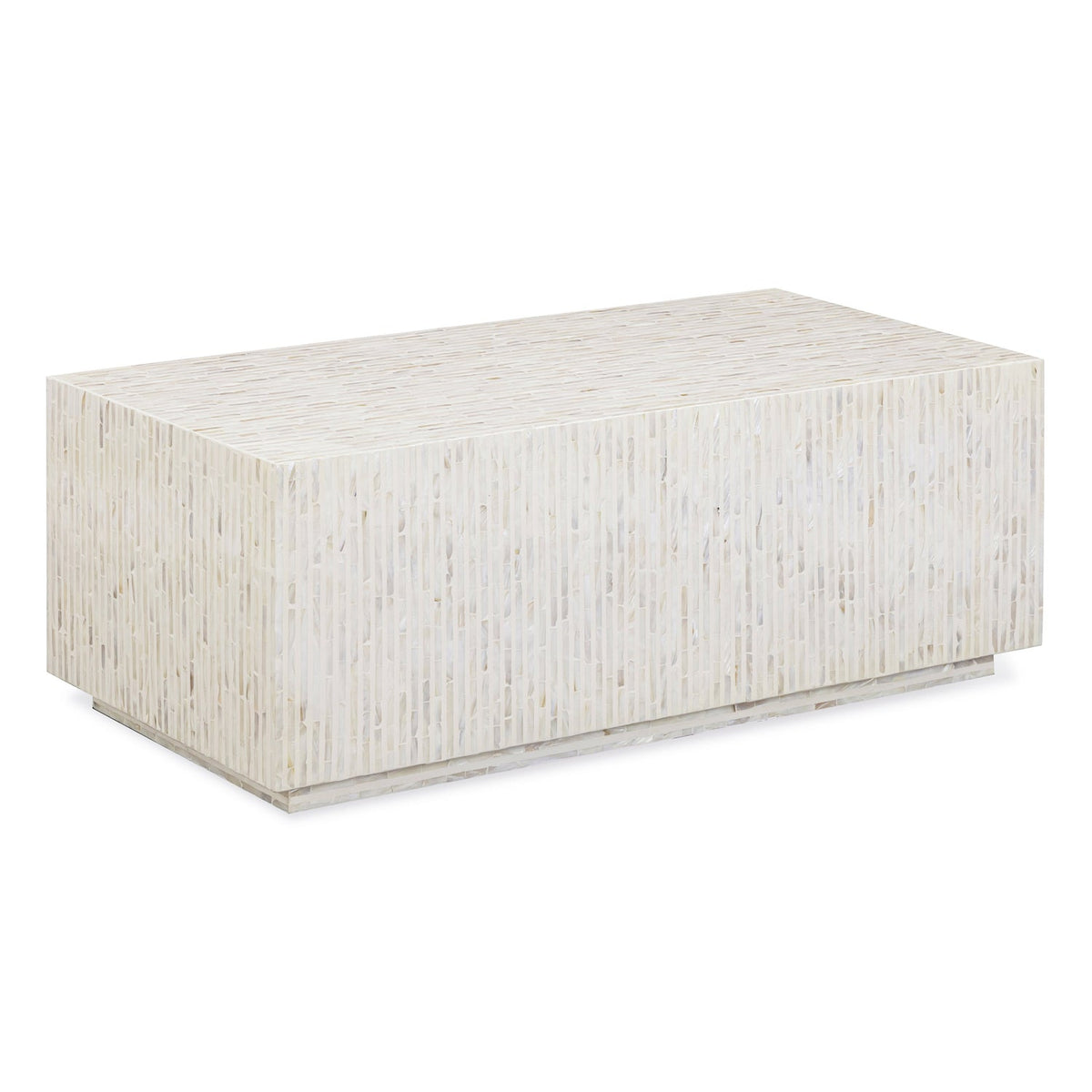 TOV Furniture Earl Cream Shell Rectangular Coffee Table in cream Mother of Pearl shell over MDF, primary product view